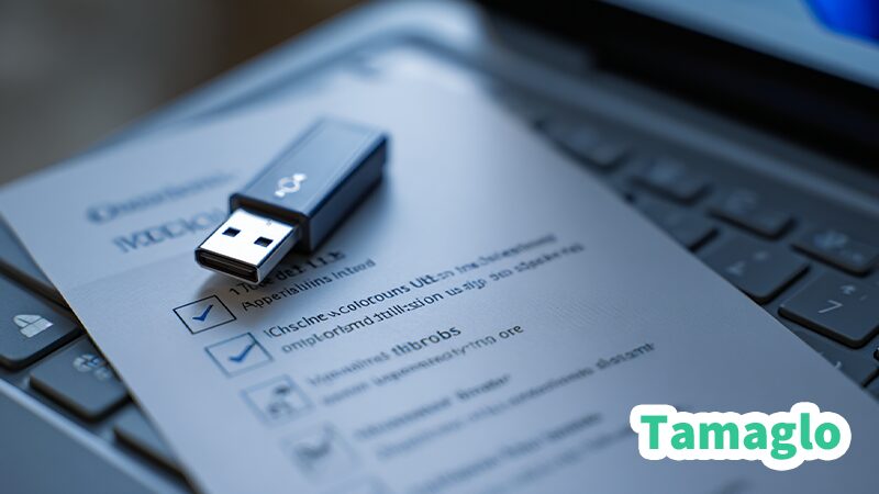 データ保存のため、デバイス機器と書類をチェックする画像イメージ