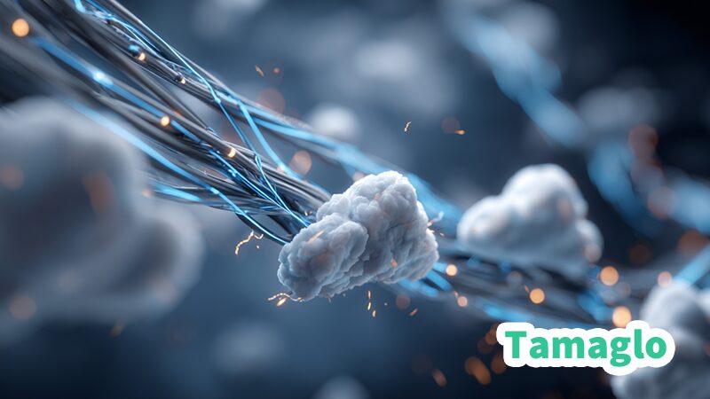 ネットワーク通信エラーや接続の断絶を表現した抽象的なイメージ