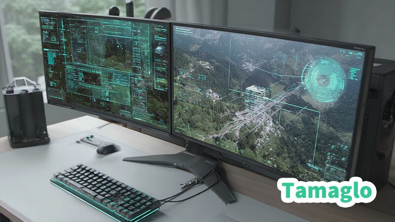 HDMIホットプラグ時のランダムなフリッカー問題が解消されたことを表すデュアルモニターの安定イメージ